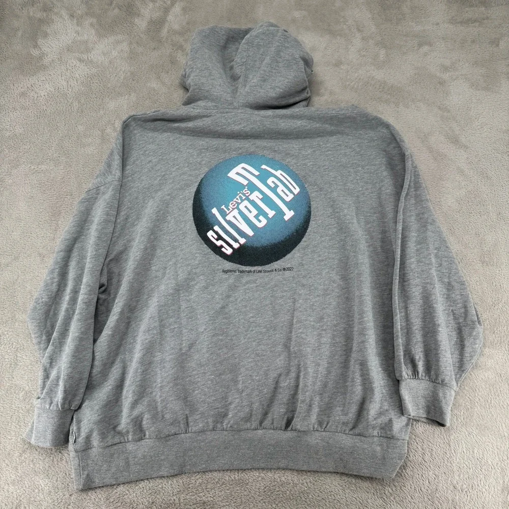 Levis‎ Silver Tab Prism Sweatshirt Hoodie Mens Large Gray Heather French Terry